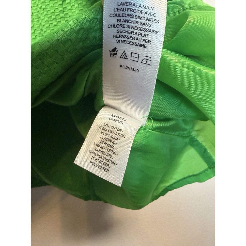 Spring wedding‎ guest dress Laundry by Shelli Segal Lime green Cotton Size 12 - Picture 16 of 16